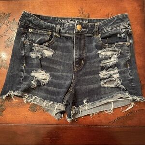 American Eagle -360 Super Stretch High Rise Shortie Distressed Cutoff - Size 10